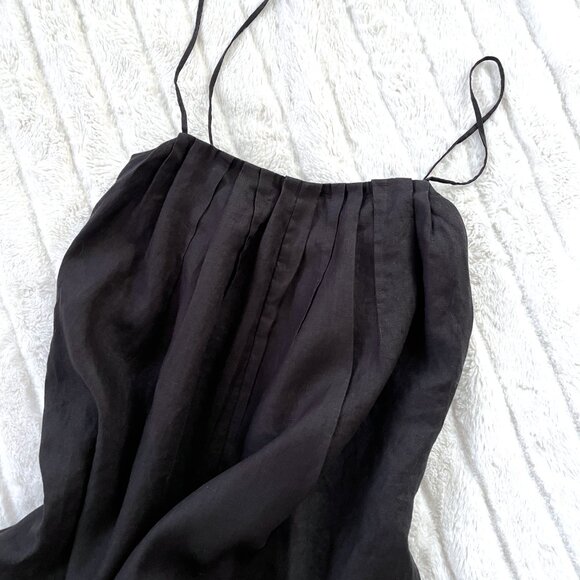 COS Pleated Linen Maxi Dress (Black) 2 - Picture 10 of 15